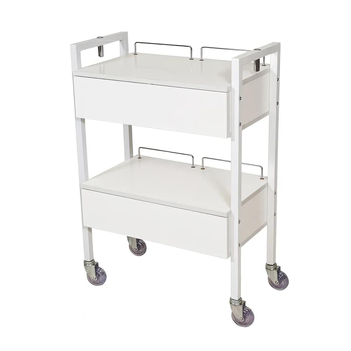 2 Drawer Beauty Trolley White