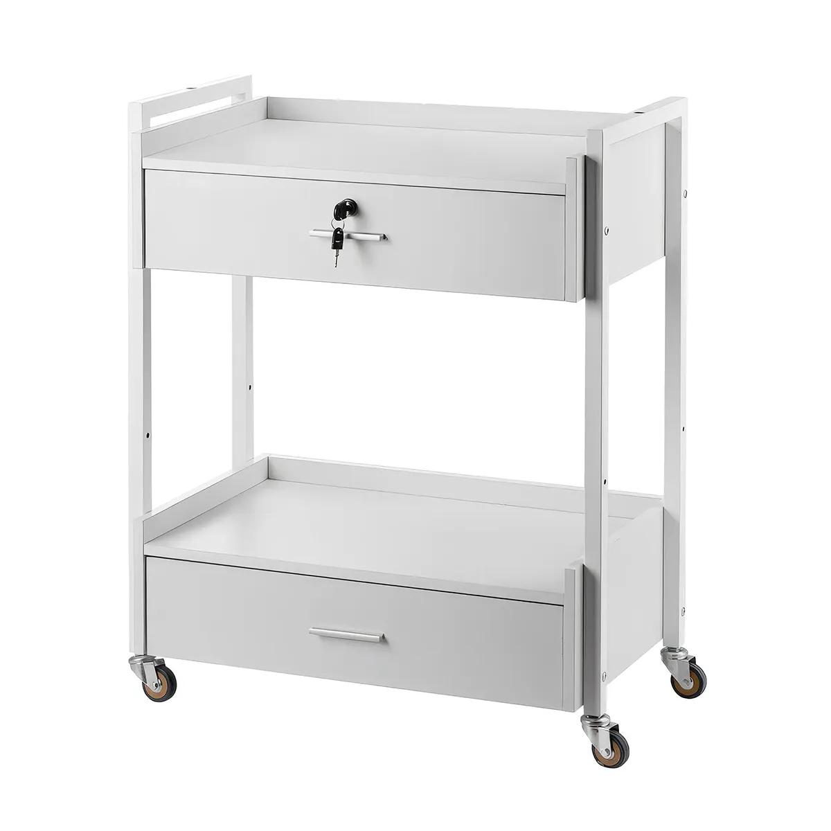 Beauty Trolley 2 Drawer White