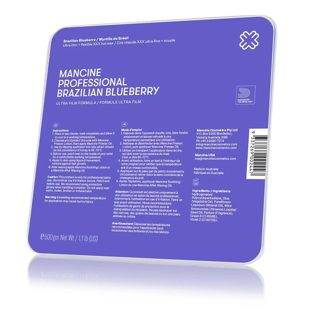Mancine Brazilian Blueberry Hot Wax 500gm