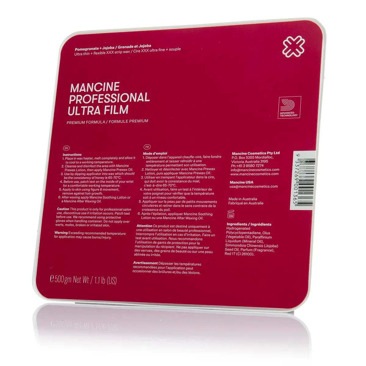 Mancine Ultra Film Hot Wax Pomegranate 500g