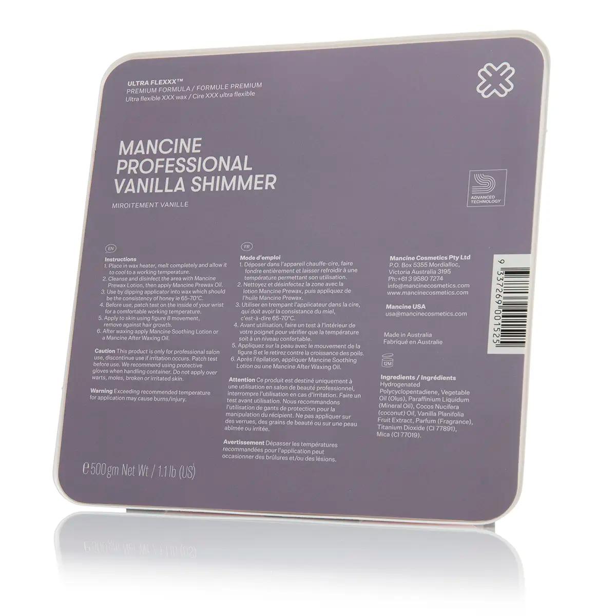 Mancine Vanilla Shimmer Hot Wax 500g