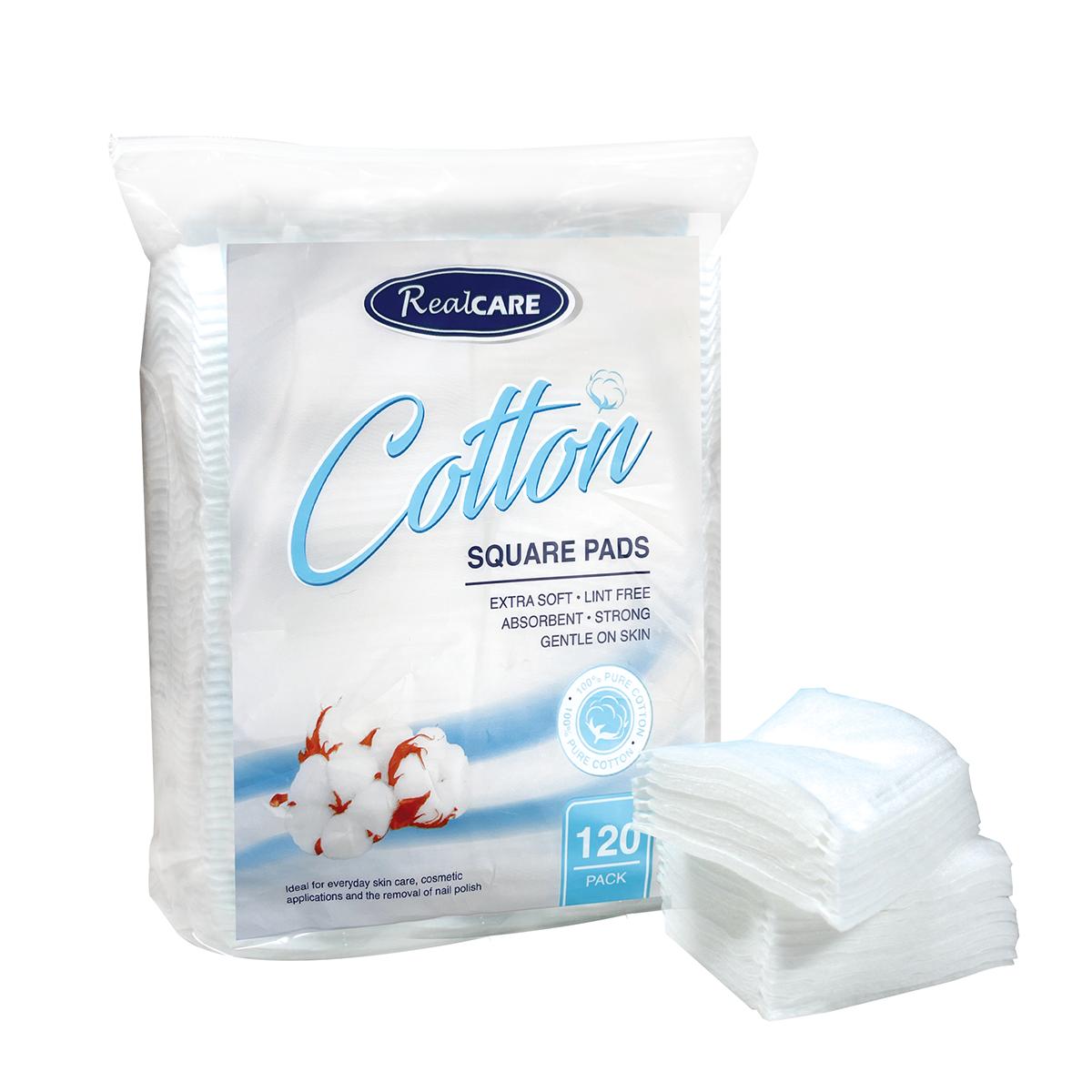 Real Care Square Cotton Pads 120pk