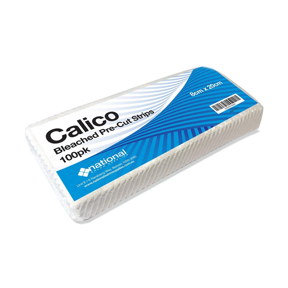 Calico Bleached Pre-Cut Strips 8cm x 20cm 100pk
