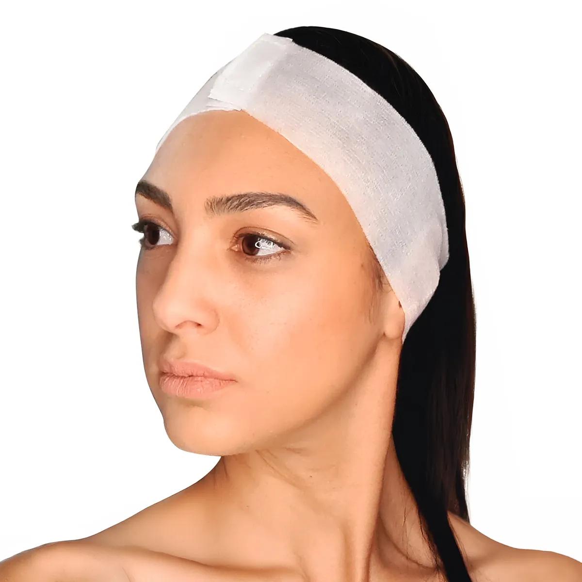 Real Care Disposable Elastic Headband with Velcro White 50pk