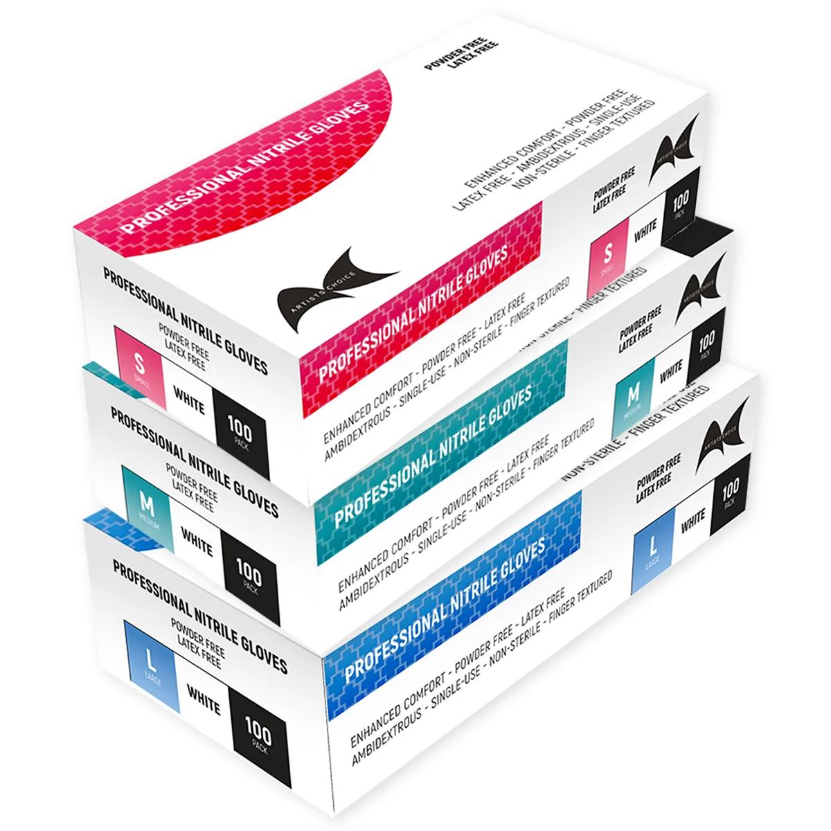 Artist Choice Nitrile Powder Free Gloves White 100pk