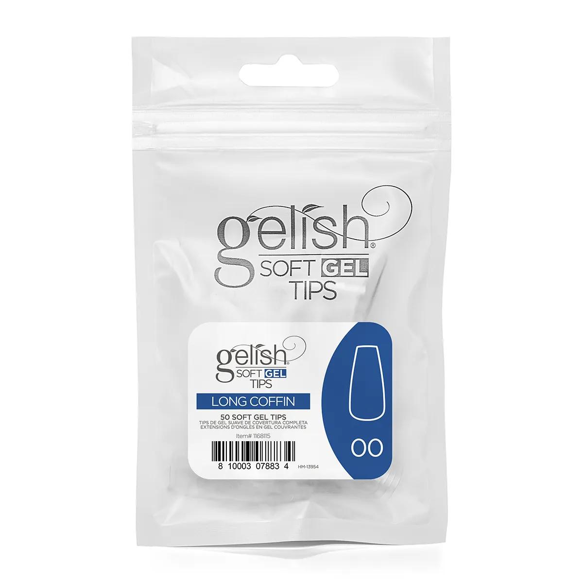 Gelish Soft Gel Tips - Long Coffin 50pk Size 00