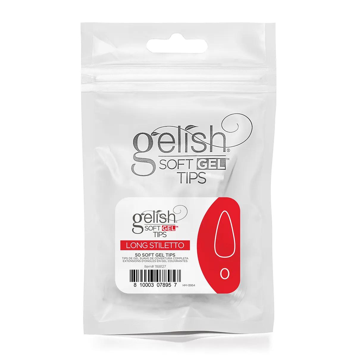 Gelish Soft Gel Tips - Long Stiletto 50pk Size 0