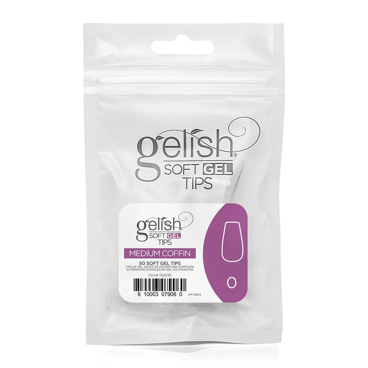 Gelish Soft Gel Tips - Medium Coffin 50pk Size 0