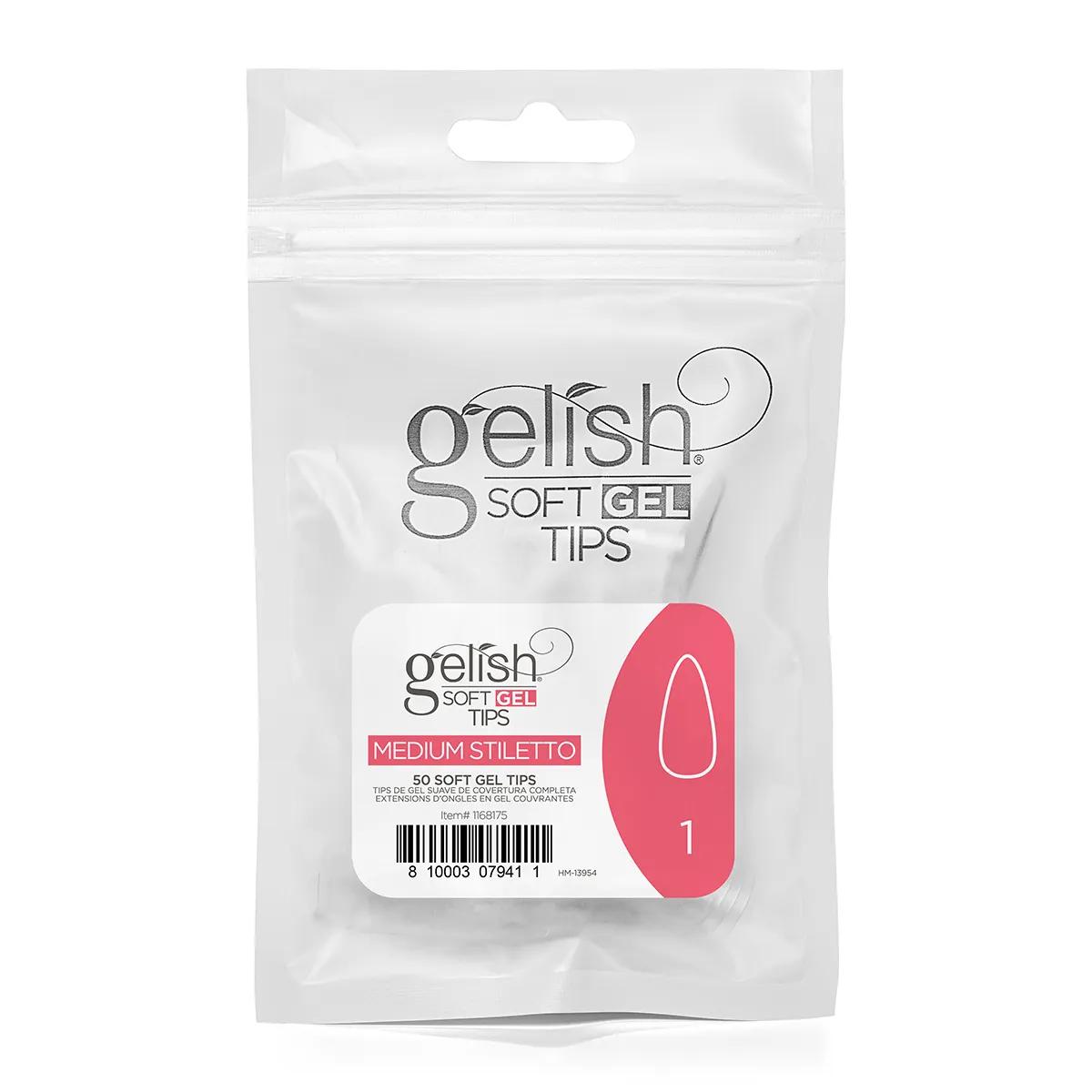Gelish Soft Gel Tips - Medium Stiletto 50pk Size 1