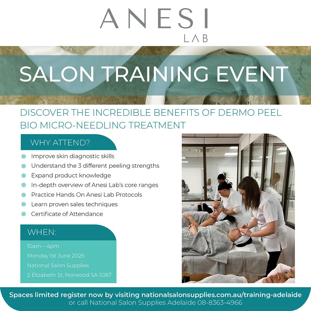 Anesi Salon Training Event - Norwood 1st June 2026