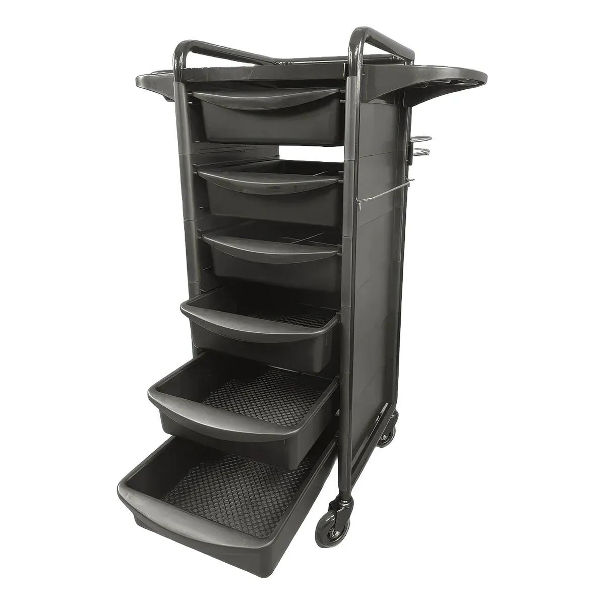 Karma Darwin Hair Salon Trolley 6 Drawer - Black