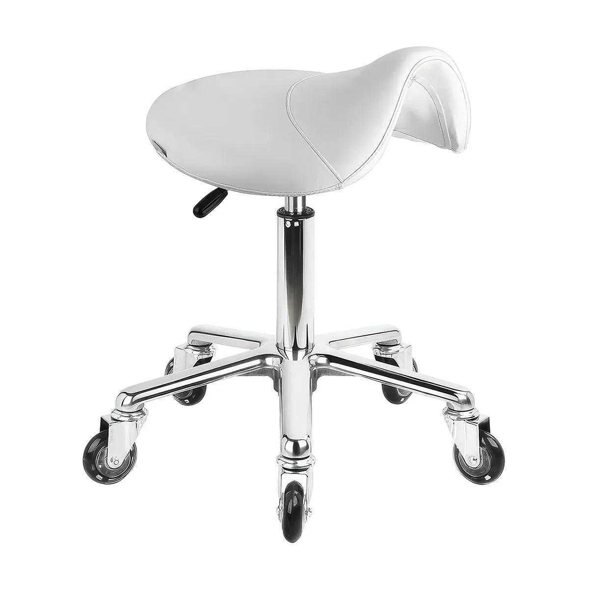 Karma Evandale Saddle Salon Stool White
